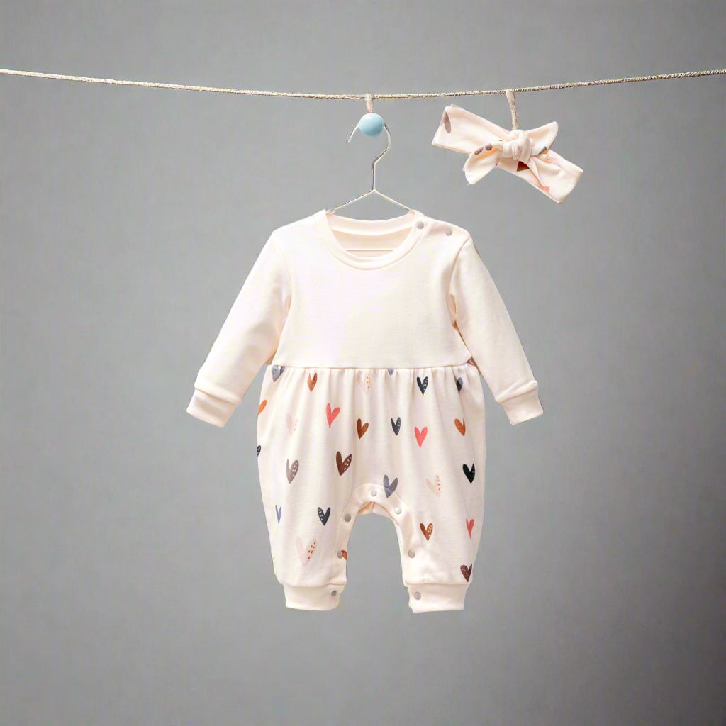 Romper & Headband set - Sweetheart Stripes