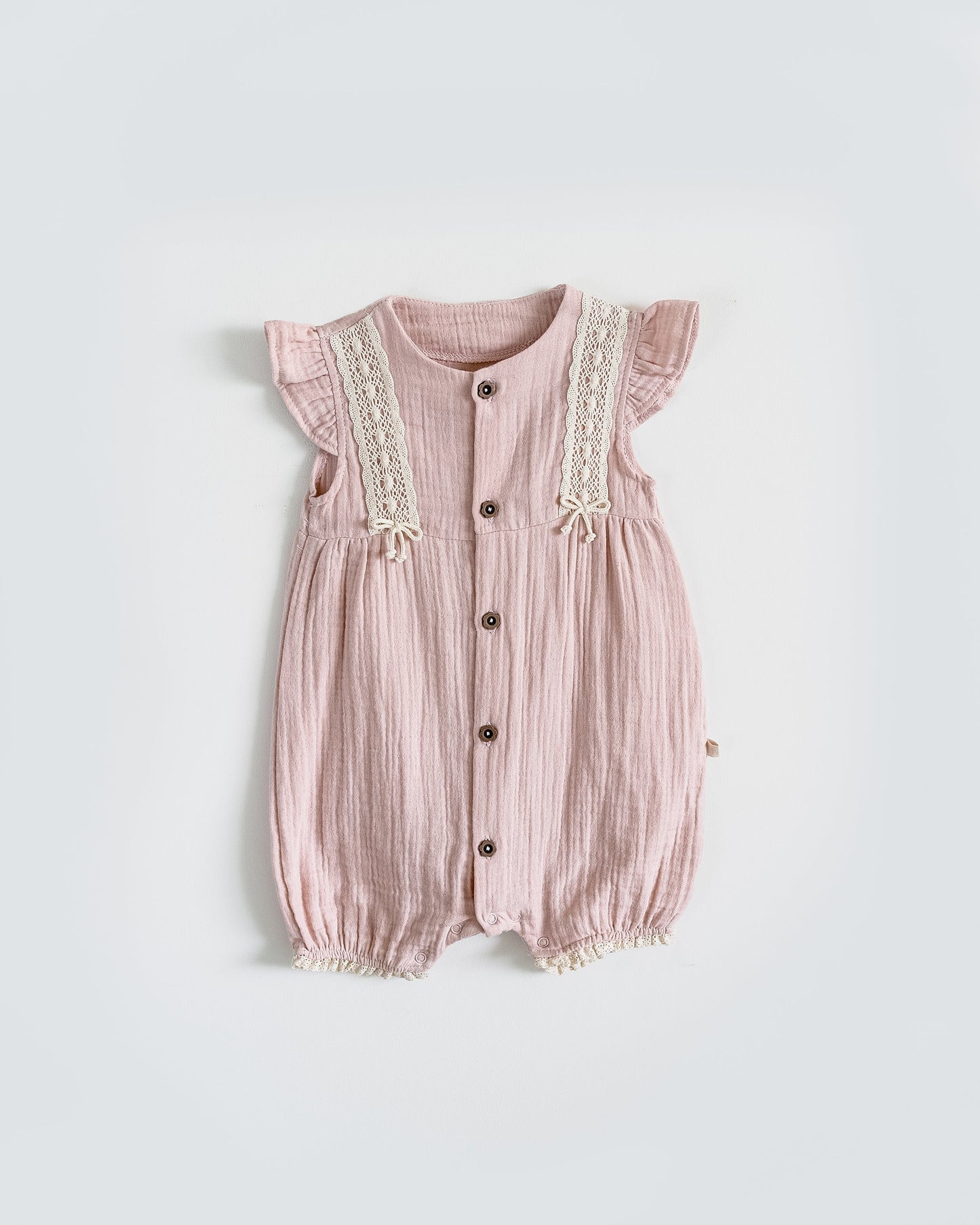 Side-Striped Muslin Romper