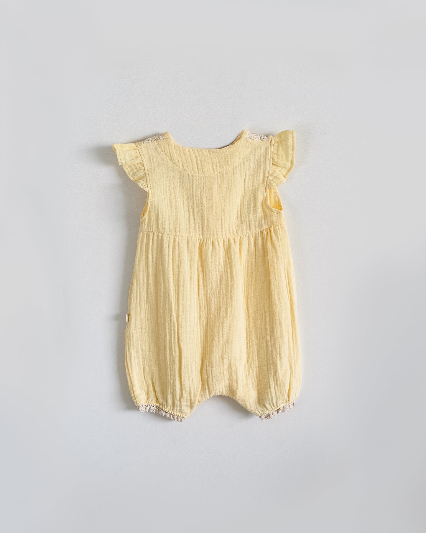 Side-Striped Muslin Romper