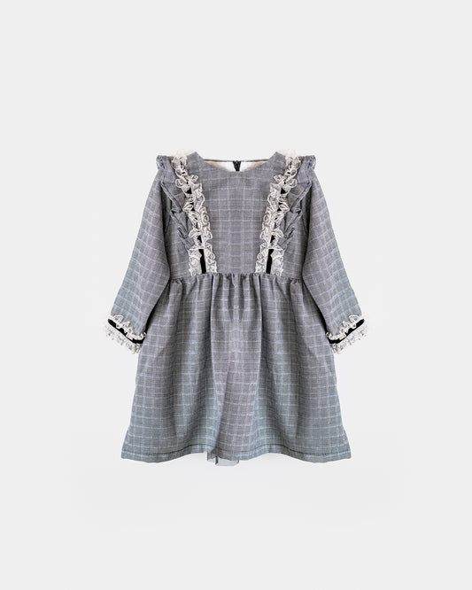 Little Miss Checks Ruffle Gown