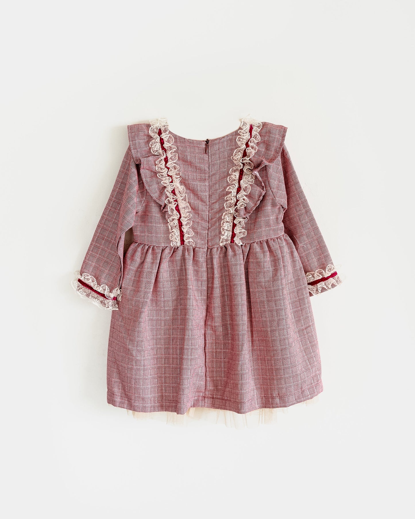 Little Miss Checks Ruffle Gown