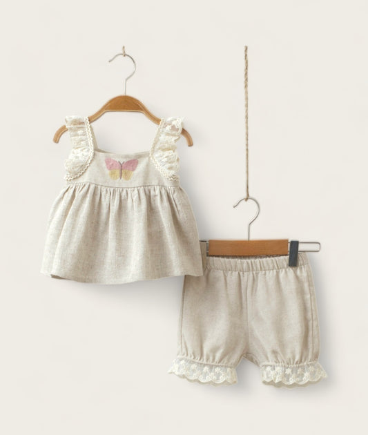 Fluttering Butterfly Top & Shorts Set